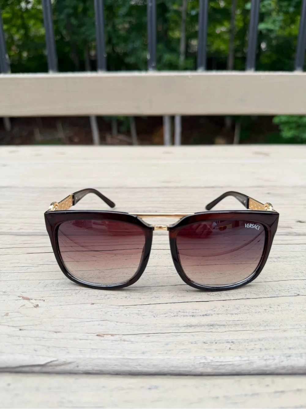 Versace Medusa Black and Gold Sunglasses